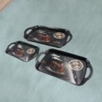 Serving Tray Set (Pack of 3 Pcs) (Small, Medium, Large) (Multicolour) - Image 2