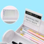 8-in-1 Multi-Function Compass Box Geometry Set | Pencil Case with Calculator, Mirror & Marker Pen | Complete School Stationery Kit - Image 4