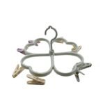 CLOTH SPIN RACK LAUNDRY DRYING RACK, CLOTHES HANGERS WITH CLIPS, CLIP HANGER DRIP HANGER FOR DRYING UNDERWEAR, BABY CLOTHES, SOCKS, BRAS, TOWEL, CLOTH DIAPERS, GLOVES