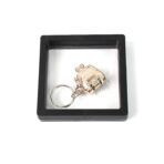 Nail Clipper Keychain Set with 3D Floating Frame Display Case | Portable Finger Nail Cutter & Novelty Keyring Gift (1 Set)