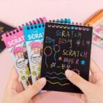 Rainbow Art Scratch Paper Crafts Book 10 Pages of Fun and Scratch Art Activities for Children Exciting Craft Kit, Pack of 1 - Image 3