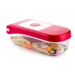Plastic Chopper Vegetable and Fruit Cutter, Red - Image 4