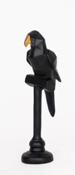 Resin Figurine Parrot Showpiece for Home Office D?or Sculpture Decorative Items (Black) - Image 3