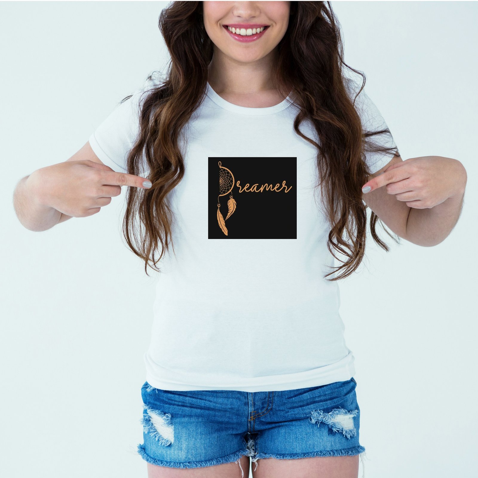 Mockup-Girl-dreamer.jpg Designer Printed T-Shirt :: Design type - Dreamer - Cloth type : Polyester - Image 1