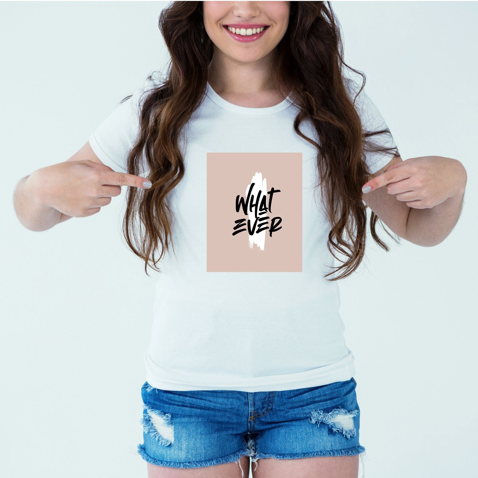 Mockup-Girl-whatever.jpg Designer Printed T-Shirt :: Design type - Whatever - Cloth type : Cotton - Image 1