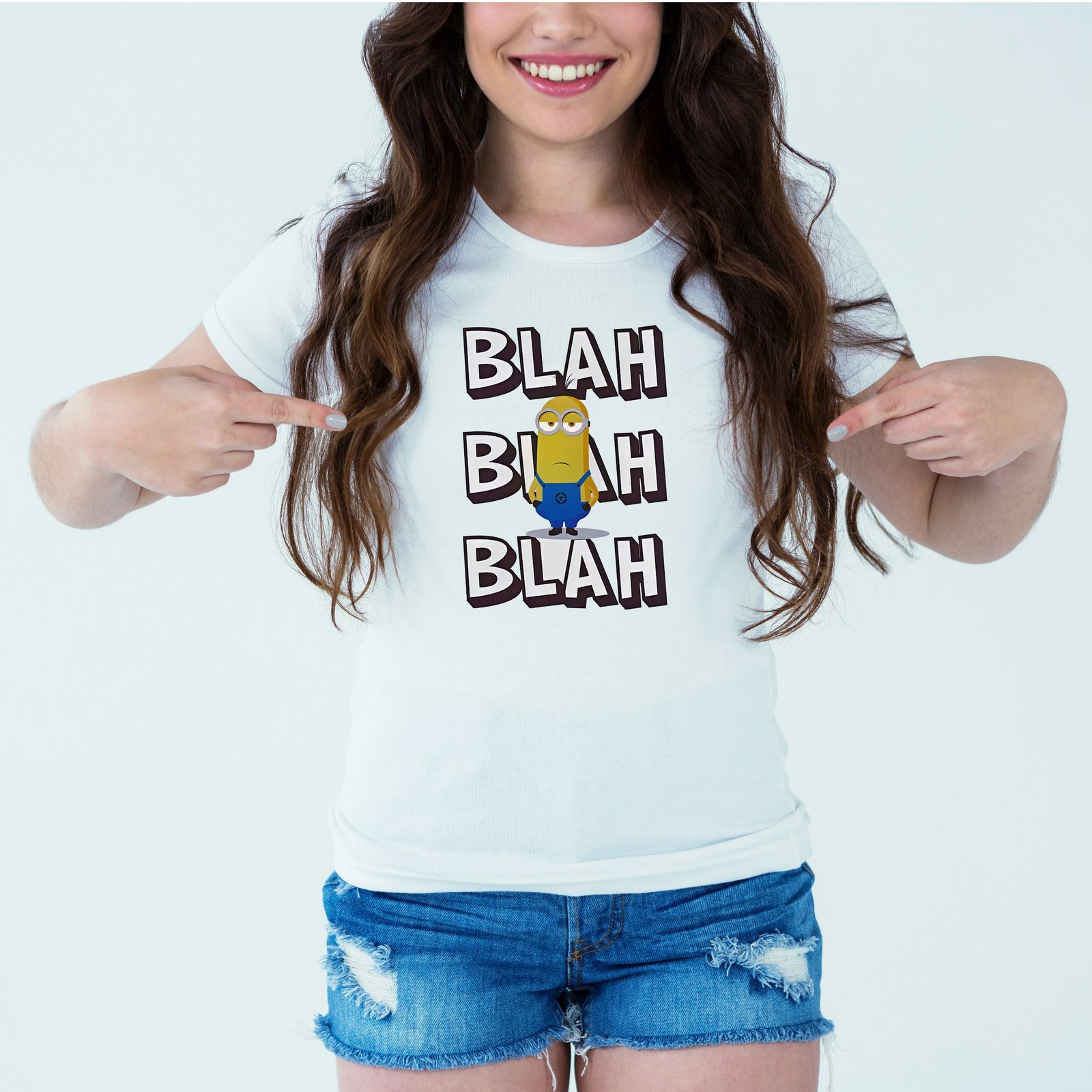 Mockup-GirlBLAHBLAHBLAH.jpg Designer Printed T-Shirt :: Design type - Blah Blah Blah - Cloth type : Polyester - Image 1
