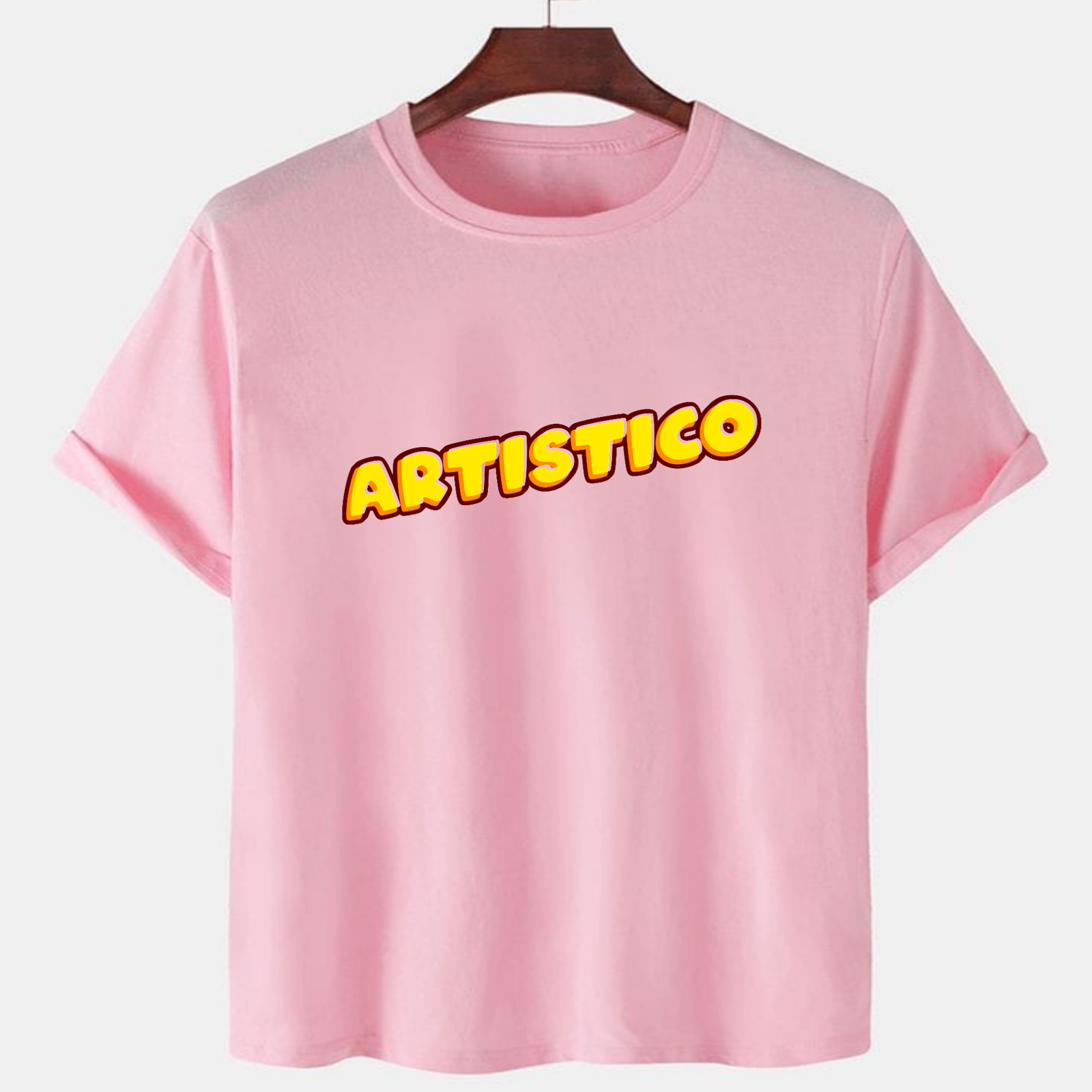 PNK-CTN-G-009.png Pink Unisex Polyster Premium Quality Designer Printed T-Shirt - Image 1