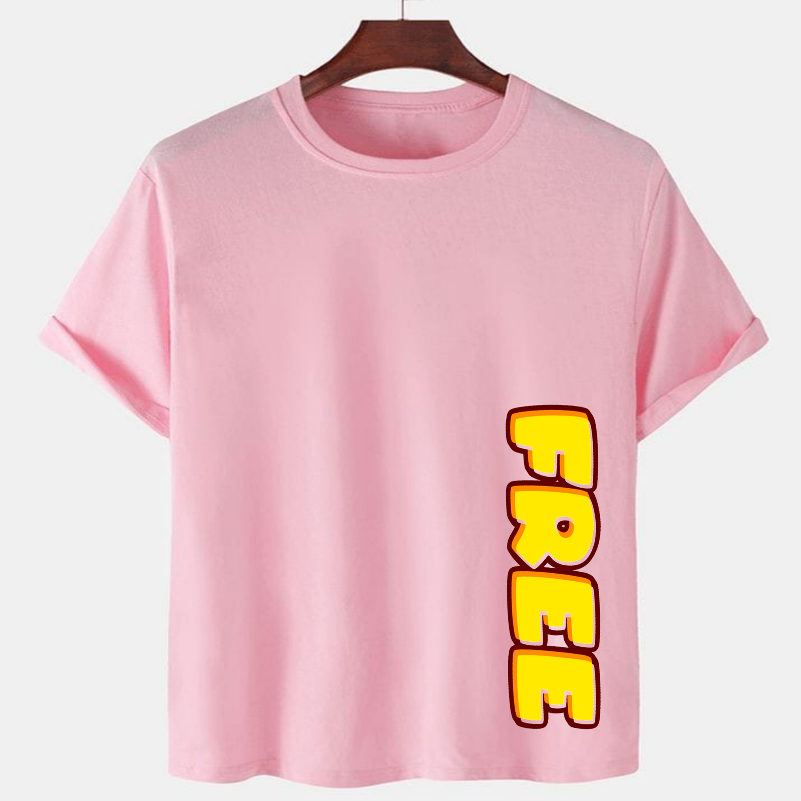 PNK-CTN-LHS-G-002.png Pink Unisex Polyster Premium Quality Designer Printed T-Shirt - Image 1