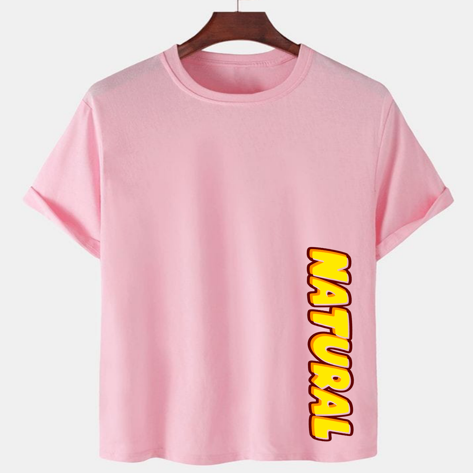 PNK-CTN-LHS-G-003.png Pink Unisex Cotton Premium Quality Designer Printed T-Shirt - Image 1