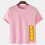 Pink Unisex Polyster Premium Quality Designer Printed T-Shirt