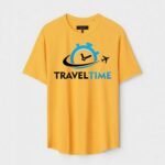 Yellow Unisex DOT KNIT Regular Fit Printed Round Neck T-Shirt