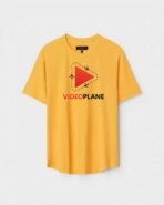 Yellow Unisex DOT KNIT Regular Fit Printed Round Neck T-Shirt