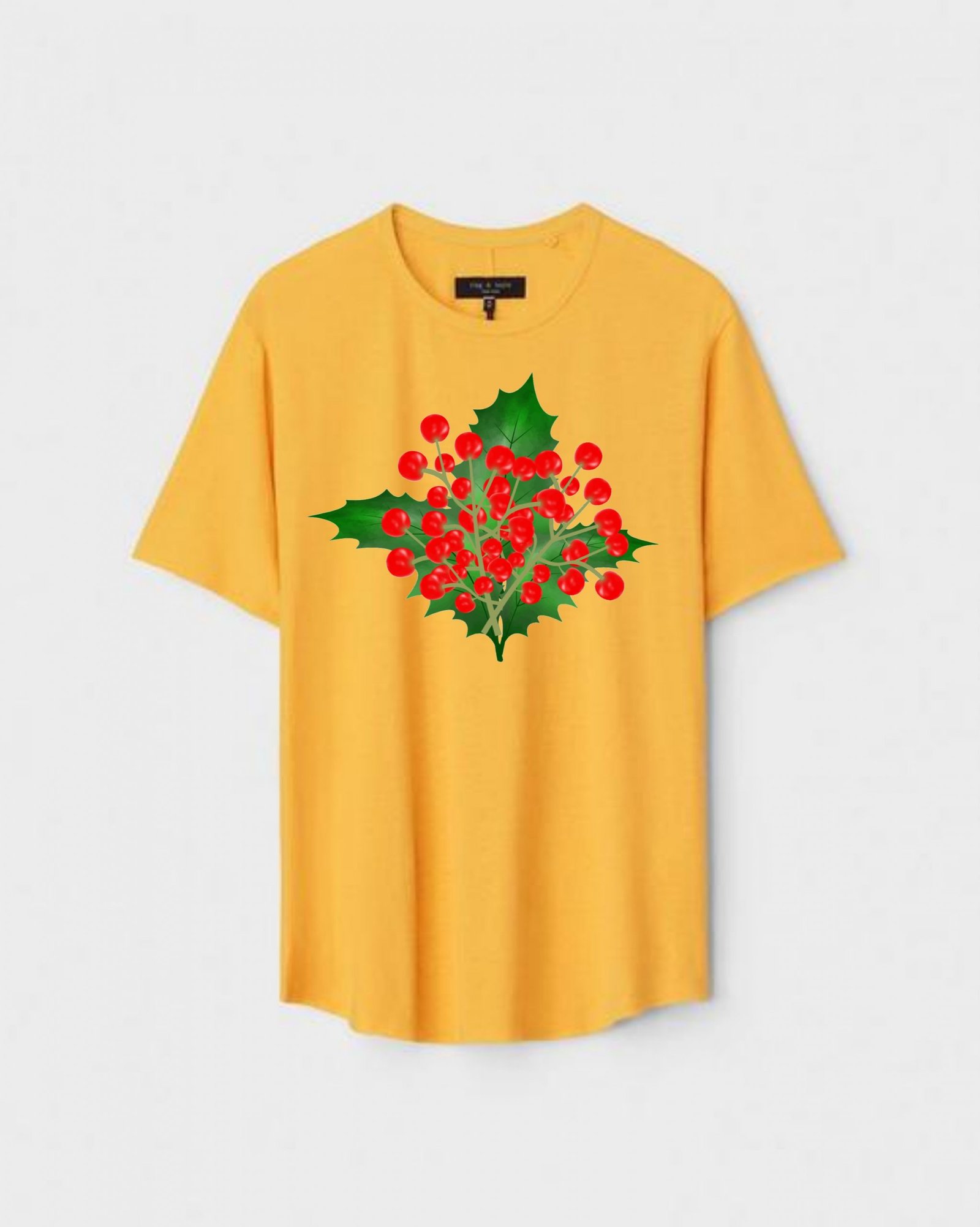 YLW-CTN-B-002-scaled-1.jpg Yellow Unisex DOT KNIT Regular Fit Printed Round Neck T-Shirt - Image 1