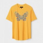 Yellow Unisex Cotton Regular Fit Printed Round Neck T-Shirt