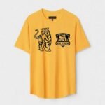 Yellow Unisex Cotton Regular Fit Printed Round Neck T-Shirt