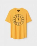 Yellow Unisex Polyster Regular Fit Printed Round Neck T-Shirt