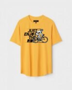 Yellow Unisex Polyster Regular Fit Printed Round Neck T-Shirt