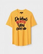 Yellow Unisex Polyster Regular Fit Printed Round Neck T-Shirt