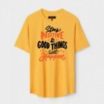 Yellow Unisex Polyster Regular Fit Printed Round Neck T-Shirt