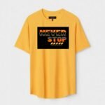 Yellow Unisex Polyster Regular Fit Printed Round Neck T-Shirt
