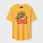 Yellow Unisex Polyster Regular Fit Printed Round Neck T-Shirt