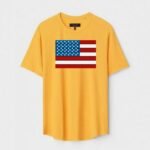 Yellow Unisex DOT KNIT Regular Fit Printed Round Neck T-Shirt