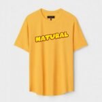 Yellow Unisex DOT KNIT Regular Fit Printed Round Neck T-Shirt