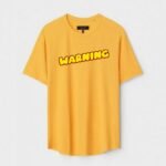 Yellow Unisex DOT KNIT Regular Fit Printed Round Neck T-Shirt
