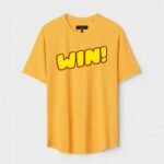 Yellow Unisex DOT KNIT Regular Fit Printed Round Neck T-Shirt
