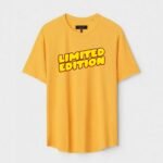 Yellow Unisex DOT KNIT Regular Fit Printed Round Neck T-Shirt