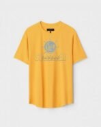Yellow Unisex DOT KNIT Regular Fit Printed Round Neck T-Shirt