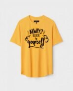 Yellow Unisex Cotton Regular Fit Printed Round Neck T-Shirt