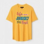 Yellow Unisex Polyster Regular Fit Printed Round Neck T-Shirt