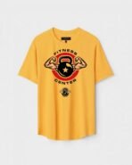 Yellow Unisex Polyster Regular Fit Printed Round Neck T-Shirt