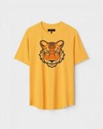 Yellow Unisex Polyster Regular Fit Printed Round Neck T-Shirt