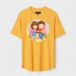 Yellow Unisex Polyster Regular Fit Printed Round Neck T-Shirt