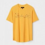 Yellow Unisex Polyster Regular Fit Printed Round Neck T-Shirt