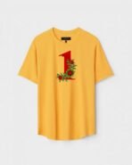Yellow Unisex Polyster Regular Fit Printed Round Neck T-Shirt