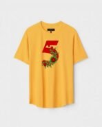 Yellow Unisex Polyster Regular Fit Printed Round Neck T-Shirt