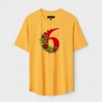 Yellow Unisex Polyster Regular Fit Printed Round Neck T-Shirt