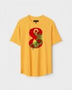 Yellow Unisex Polyster Regular Fit Printed Round Neck T-Shirt