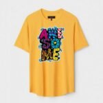 Yellow Unisex Polyster Regular Fit Printed Round Neck T-Shirt