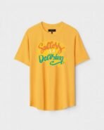 Yellow Unisex Polyster Regular Fit Printed Round Neck T-Shirt