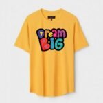 Yellow Unisex Polyster Regular Fit Printed Round Neck T-Shirt