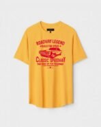 Yellow Unisex Cotton Regular Fit Printed Round Neck T-Shirt