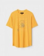 Yellow Unisex Polyster Regular Fit Printed Round Neck T-Shirt