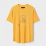 Yellow Unisex Polyster Regular Fit Printed Round Neck T-Shirt