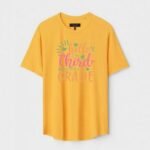 Yellow Unisex Polyster Regular Fit Printed Round Neck T-Shirt