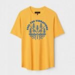 Yellow Unisex Polyster Regular Fit Printed Round Neck T-Shirt