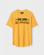 Yellow Unisex Polyster Regular Fit Printed Round Neck T-Shirt